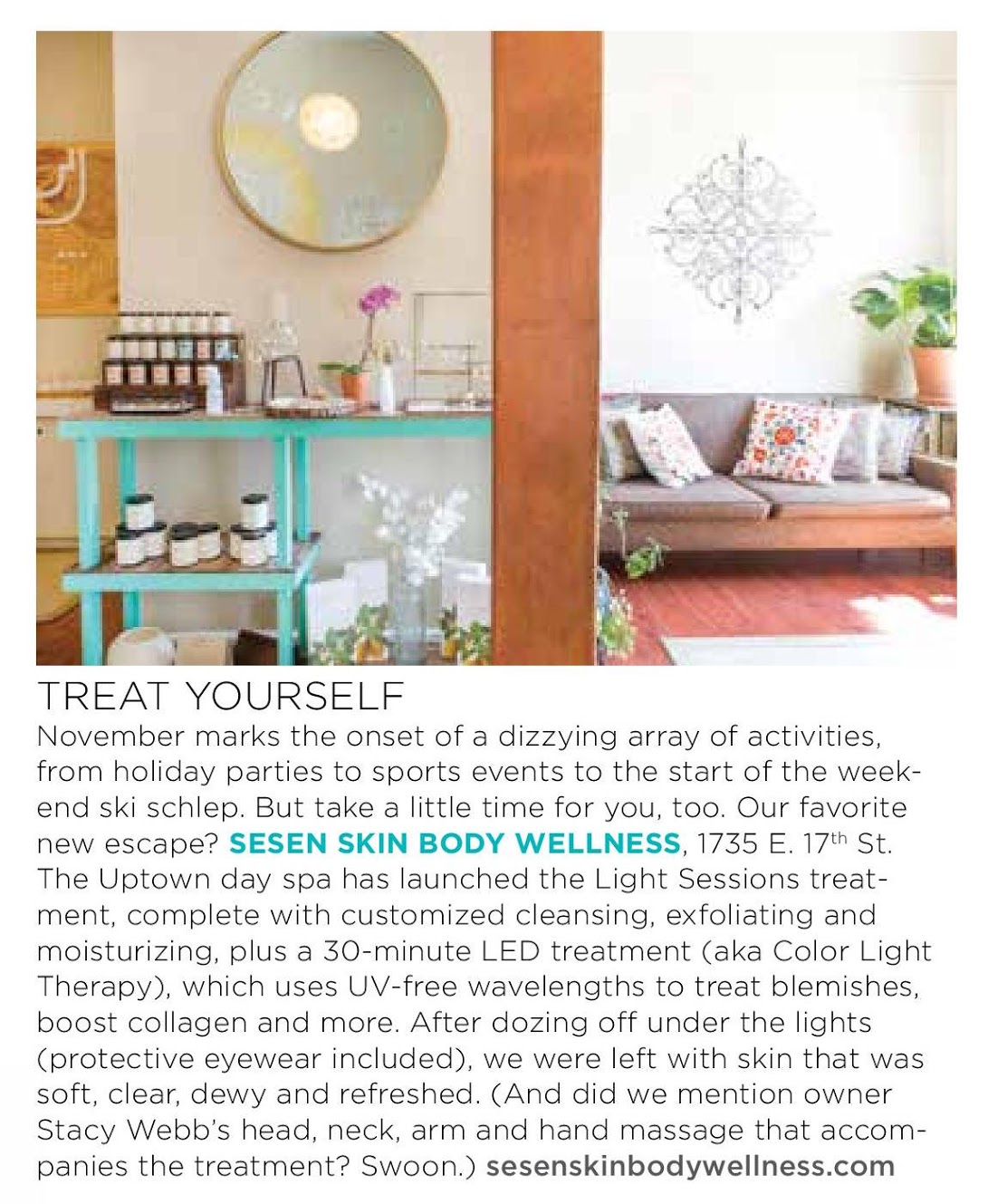 Denver Life Magazine Sesen Skin Body Wellness 